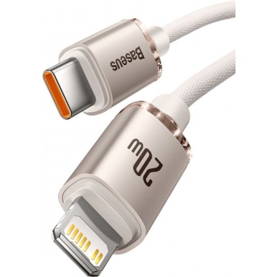 Кабель Baseus Crystal Shine Series Fast Charging Data USB кабель Type-C To IP 20W 1.2m (CAJY001304) Pink