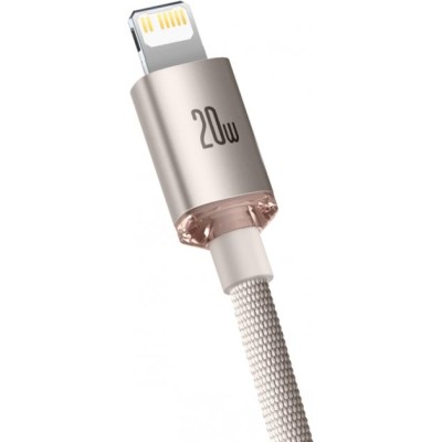 Кабель Baseus Crystal Shine Series Fast Charging Data USB кабель Type-C To IP 20W 1.2m (CAJY001304) Pink