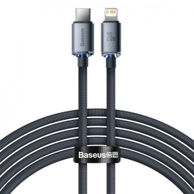 Кабель Baseus Crystal Shine Series Fast Charging Data USB кабель Type-C To IP 20W 2m (CAJY000301) Black Кабель Baseus Crystal Shine Series Fast Charging Data USB кабель Type-C To IP 20W 2m (CAJY000301) Black