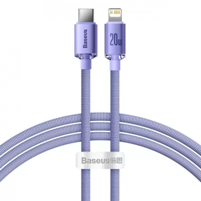 Кабель Baseus Crystal Shine Series Fast Charging Data USB кабель Type-C To IP 20W 2m (CAJY000305) Purple