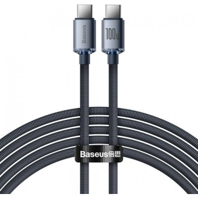Кабель Baseus Crystal Shine Series Fast Charging Data USB кабель Type-C To Type-C 100 W 2M (CAJY000701) Black Кабель Baseus Crystal Shine Series Fast Charging Data USB кабель Type-C To Type-C 100 W 2M (CAJY000701) Black