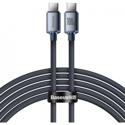 Кабель Baseus Crystal Shine Series Fast Charging Data USB кабель Type-C To Type-C 100W 1.2m (CAJY000601) Black