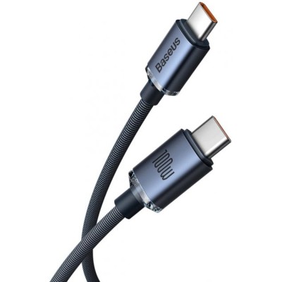 Кабель Baseus Crystal Shine Series Fast Charging Data USB кабель Type-C To Type-C 100W 1.2m (CAJY000601) Black