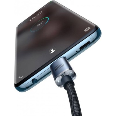 Кабель Baseus Crystal Shine Series Fast Charging Data USB кабель Type-C To Type-C 100W 1.2m (CAJY000601) Black