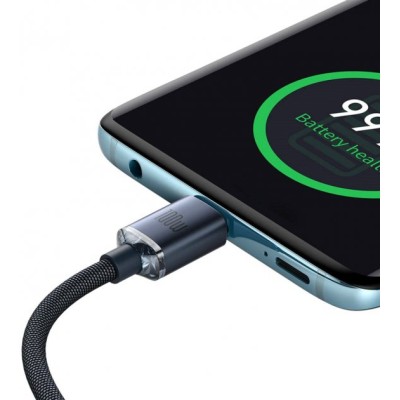 Кабель Baseus Crystal Shine Series Fast Charging Data USB кабель Type-C To Type-C 100W 1.2m (CAJY000601) Black