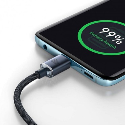 Кабель Baseus Crystal Shine Series Fast Charging Data USB кабель Type-C To Type-C 100W 1.2m (CAJY000601) Black