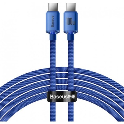 Кабель Baseus Crystal Shine Series Fast Charging Data USB кабель Type-C To Type-C 100W 1.2m (CAJY000603) Blue