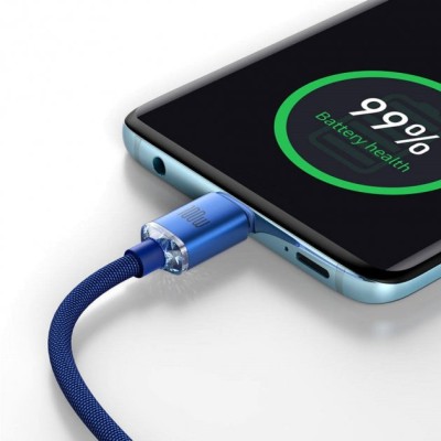 Кабель Baseus Crystal Shine Series Fast Charging Data USB кабель Type-C To Type-C 100W 1.2m (CAJY000603) Blue