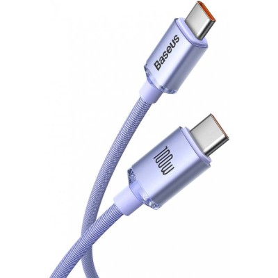 Кабель Baseus Crystal Shine Series Fast Charging Data USB кабель Type-C To Type-C 100W 1.2m (CAJY000605) Purple