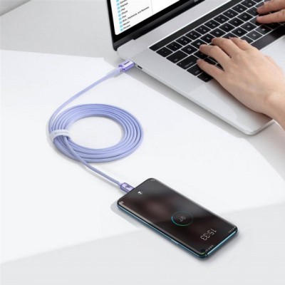 Кабель Baseus Crystal Shine Series Fast Charging Data USB кабель Type-C To Type-C 100W 1.2m (CAJY000605) Purple