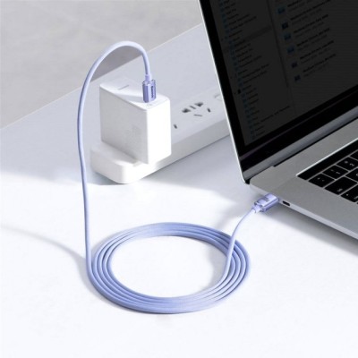 Кабель Baseus Crystal Shine Series Fast Charging Data USB кабель Type-C To Type-C 100W 1.2m (CAJY000605) Purple