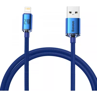 Кабель Baseus Crystal Shine Series Fast Charging Data USB кабель USB To IP 2.4 A 2M (CAJY000103) Blue