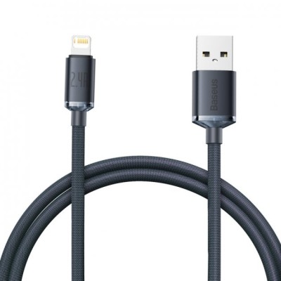 Кабель Baseus Crystal Shine Series Fast Charging Data USB кабель USB To IP 2.4A 1.2m (CAJY000001) Black