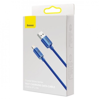 Кабель Baseus Crystal Shine Series Fast Charging Data USB кабель USB To IP 2.4A 1.2m (CAJY000003) Blue Кабель Baseus Crystal Shine Series Fast Charging Data USB кабель USB To IP 2.4A 1.2m (CAJY000003) Blue