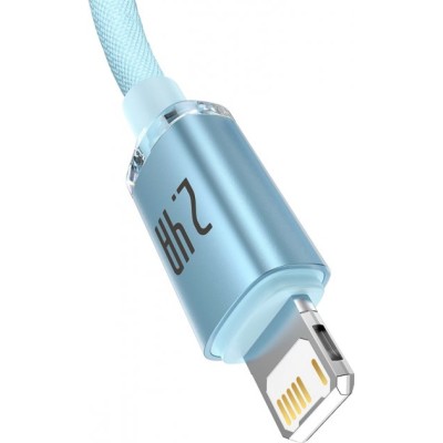 Кабель Baseus Crystal Shine Series Fast Charging Data USB кабель USB To IP 2.4A 1.2m (CAJY001103) Sky Blue