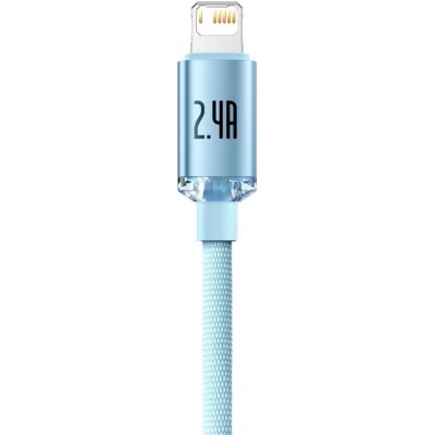 Кабель Baseus Crystal Shine Series Fast Charging Data USB кабель USB To IP 2.4A 1.2m (CAJY001103) Sky Blue