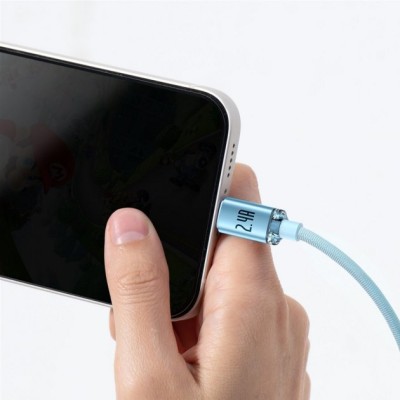 Кабель Baseus Crystal Shine Series Fast Charging Data USB кабель USB To IP 2.4A 1.2m (CAJY001103) Sky Blue
