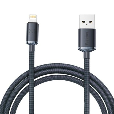 Кабель Baseus Crystal Shine Series Fast Charging Data USB кабель USB To IP 2.4A 2m (CAJY000101) Black Кабель Baseus Crystal Shine Series Fast Charging Data USB кабель USB To IP 2.4A 2m (CAJY000101) Black