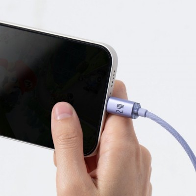 Кабель Baseus Crystal Shine Series Fast Charging Data USB кабель USB To IP 2.4A 2m (CAJY000105) Purple