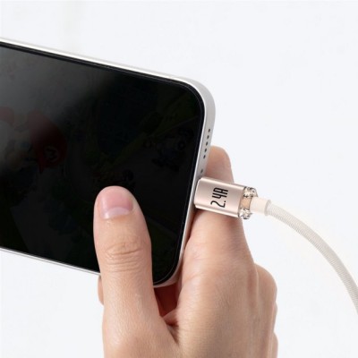 Кабель Baseus Crystal Shine Series Fast Charging Data USB кабель USB To IP 2.4A 2m (CAJY001204) Pink