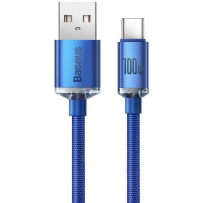 Кабель Baseus Crystal Shine Series Fast Charging Data USB кабель USB To Type-C 100 W 2M (CAJY000503) Blue Кабель Baseus Crystal Shine Series Fast Charging Data USB кабель USB To Type-C 100 W 2M (CAJY000503) Blue
