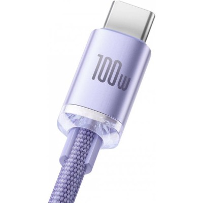 Кабель Baseus Crystal Shine Series Fast Charging Data USB кабель USB To Type-C 100 W 2M (CAJY000505) Purple