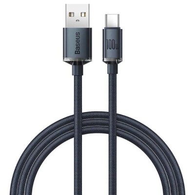 Кабель Baseus Crystal Shine Series Fast Charging Data USB кабель USB To Type-C 100W 1.2m (CAJY000401) Black