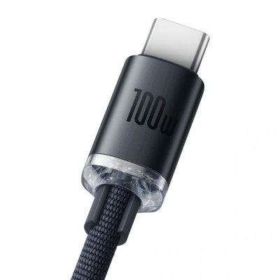 Кабель Baseus Crystal Shine Series Fast Charging Data USB кабель USB To Type-C 100W 1.2m (CAJY000401) Black