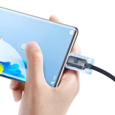 Кабель Baseus Crystal Shine Series Fast Charging Data USB кабель USB To Type-C 100W 1.2m (CAJY000401) Black