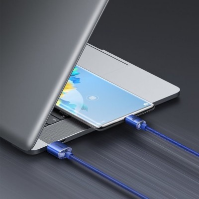 Кабель Baseus Crystal Shine Series Fast Charging Data USB кабель USB To Type-C 100W 1.2m (CAJY000403) Blue