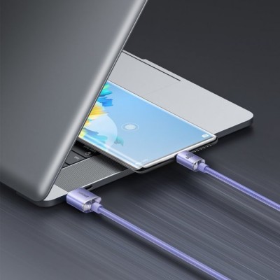 Кабель Baseus Crystal Shine Series Fast Charging Data USB кабель USB To Type-C 100W 1.2m (CAJY000405) Purple