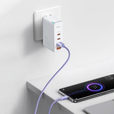 Кабель Baseus Crystal Shine Series Fast Charging Data USB кабель USB To Type-C 100W 1.2m (CAJY000405) Purple