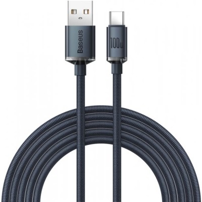 Кабель Baseus Crystal Shine Series Fast Charging Data USB кабель USB To Type-C 100W 2m (CAJY000501) Black