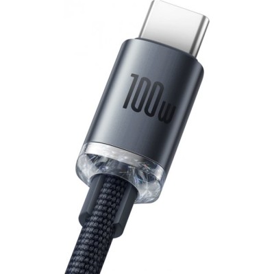 Кабель Baseus Crystal Shine Series Fast Charging Data USB кабель USB To Type-C 100W 2m (CAJY000501) Black