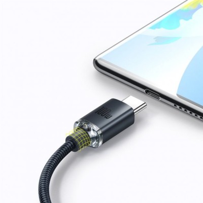 Кабель Baseus Crystal Shine Series Fast Charging Data USB кабель USB To Type-C 100W 2m (CAJY000501) Black