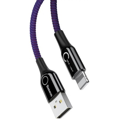Кабель Baseus C-shaped Light Intelligent Power-off USB кабель 2.4A 1m (CALCD-05) Purple