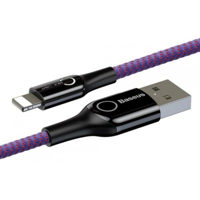Кабель Baseus C-shaped Light Intelligent Power-off USB кабель 2.4A 1m (CALCD-05) Purple