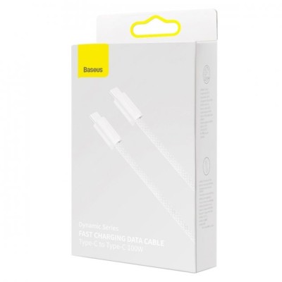 Кабель Baseus Dynamic Series Fast Charging Data USB кабель Type-C To Type-C 100W 2m (CALD000302) White