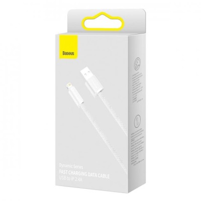 Кабель Baseus Dynamic Series Fast Charging Data USB кабель USB To IP 2.4A 1m (CALD000402) White