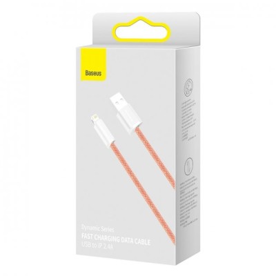 Кабель Baseus Dynamic Series Fast Charging Data USB кабель USB To IP 2.4A 1m (CALD000407) Orange