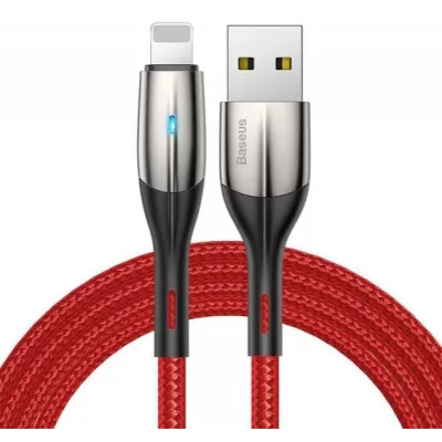 Кабель Baseus Horizontal Data USB кабель (with An Indicator Lamp) USB For IP 2.4A 2m (CALSP-C09) Red
