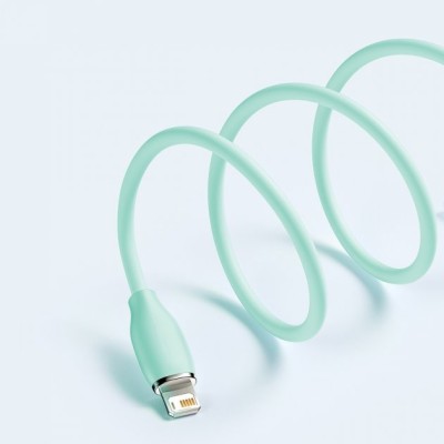Кабель Baseus Jelly Liquid Silica Gel Fast Charging Data USB кабель USB To IP 2.4A 1.2m (CAGD000006) Green