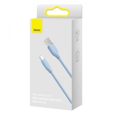 Кабель Baseus Jelly Liquid Silica Gel Fast Charging Data USB кабель USB To IP 2.4A 2m (CAGD000103) Blue Кабель Baseus Jelly Liquid Silica Gel Fast Charging Data USB кабель USB To IP 2.4A 2m (CAGD000103) Blue