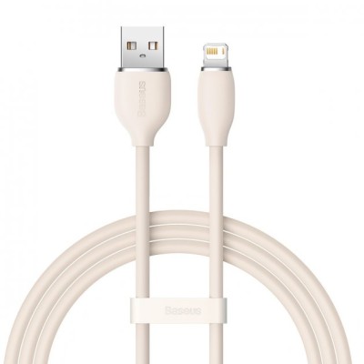 Кабель Baseus Jelly Liquid Silica Gel Fast Charging Data USB кабель USB To IP 2.4A 2m (CAGD000104) Pink