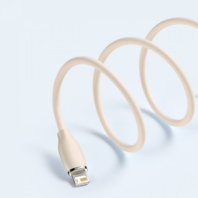 Кабель Baseus Jelly Liquid Silica Gel Fast Charging Data USB кабель USB To IP 2.4A 2m (CAGD000104) Pink