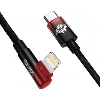 Кабель Baseus MVP 2 Elbow-shaped Fast Charging Data USB кабель Type-C To IP 20W 1m (CAVP000220) Black/Red