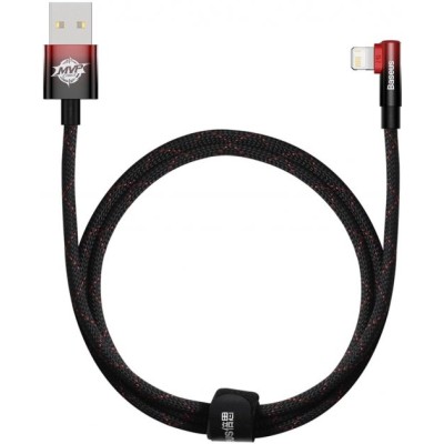 Кабель Baseus MVP 2 Elbow-shaped Fast Charging Data USB кабель USB To IP 2.4A 1m (CAVP000020) Black/Red