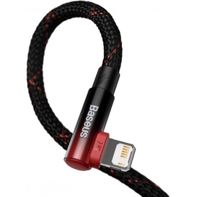 Кабель Baseus MVP 2 Elbow-shaped Fast Charging Data USB кабель USB To IP 2.4A 1m (CAVP000020) Black/Red