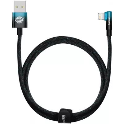 Кабель Baseus MVP 2 Elbow-shaped Fast Charging Data USB кабель USB To IP 2.4A 1m (CAVP000021) Black/Blue