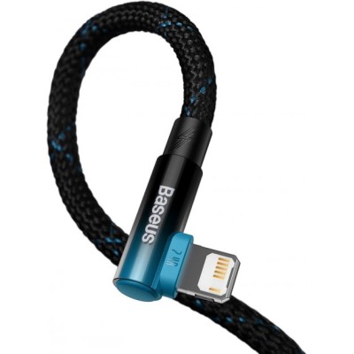Кабель Baseus MVP 2 Elbow-shaped Fast Charging Data USB кабель USB To IP 2.4A 1m (CAVP000021) Black/Blue
